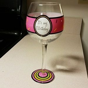 Birthday wine glass